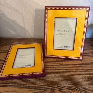 (2) Purple and Gold Floral and Polka Dot 4x6Picture Frames